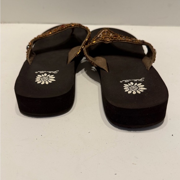 Yellow Box Beaded Brown Sandals - Picture 5 of 6